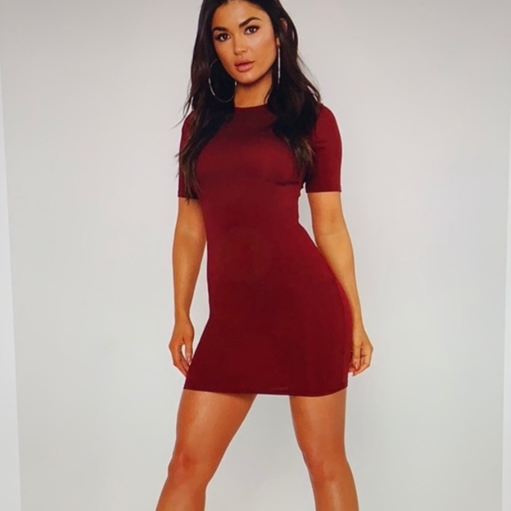 BOOHOO Crew Neck Cap Sleeve Bodycon Dress